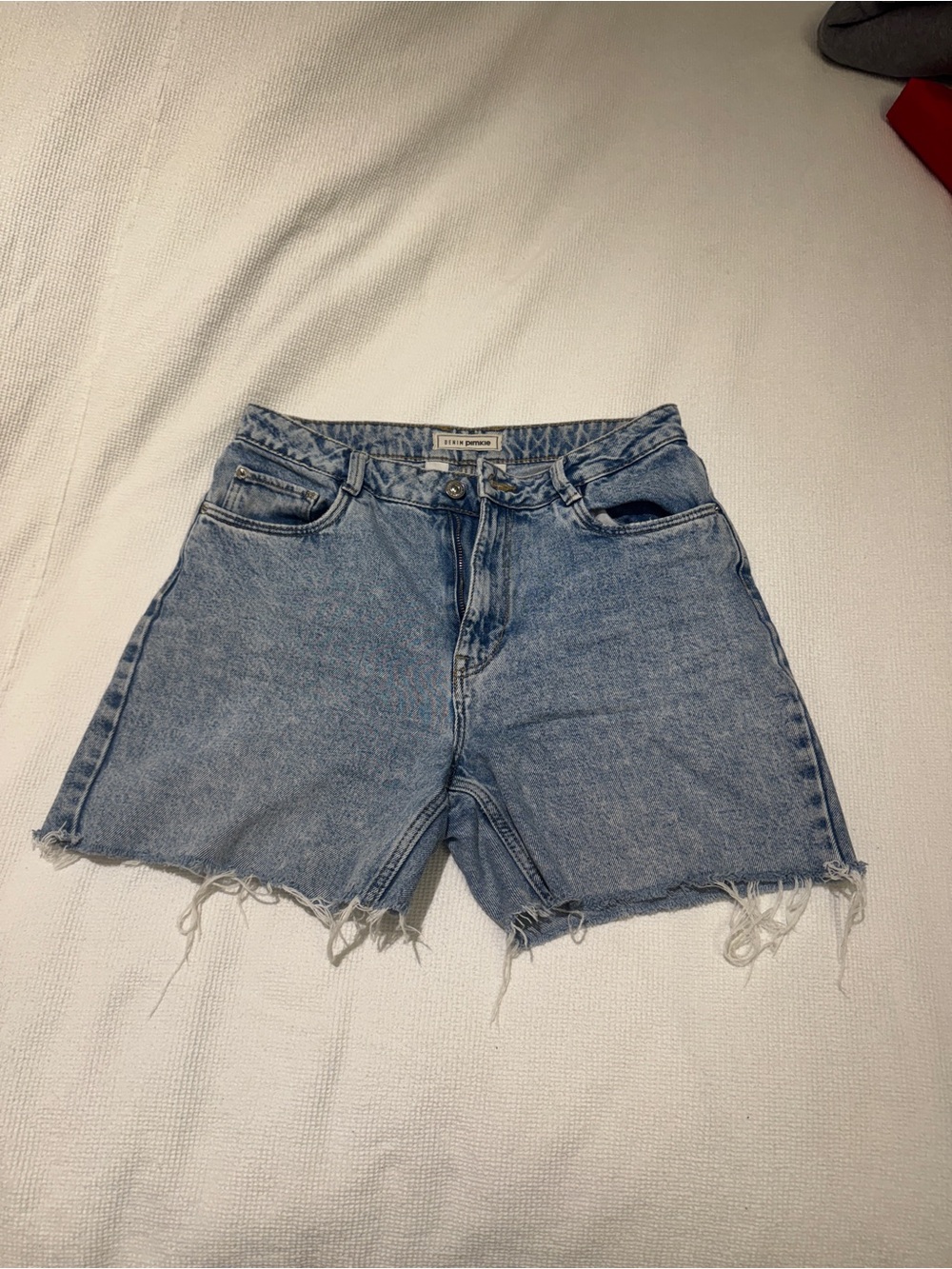Light Wash Denim Cutoff Shorts